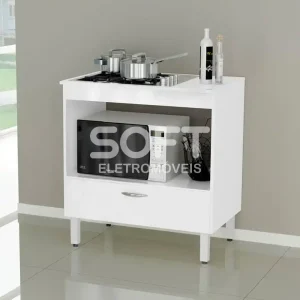 BALCAO DACHERI P/COOKTOP 1G FLORIDA 80CM BRANCO
