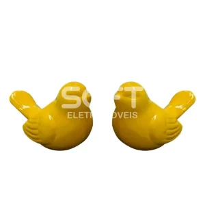 DUPLA DE PASSAROS CERAMICA AMARELO
