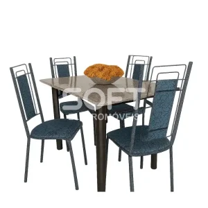 CJ MESA 4C SERRA TUBOS BELGICA NEW GRANITO 115X75 INHAMBU PRETO/BRANCO