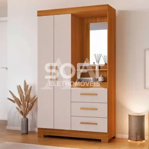 ROUPEIRO 2P. ABRIR 3G  C/ ESPELHO NOTAVEL NT 6020 FREIJO TREND / OFF W