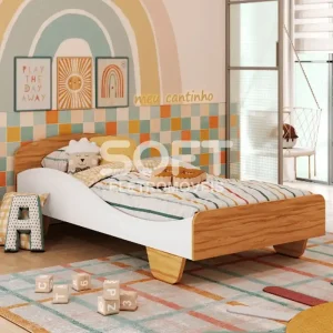 CAMA PEROBA SOL BRANCO BRILHO/AMENDOA