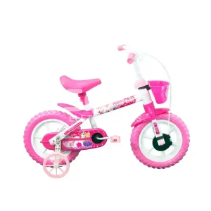 BICICLETA TK3 TRACK ARCO IRIS ARO 12 INFANTIL S/MARCHA BRANCO/FUCCIA