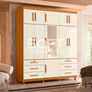 ROUPEIRO 6G 11P. ABRIR C/ ESPELHO ALBATROZ TRITON PLUS CARVALHO GRIFE