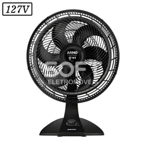 VENTILADOR ARNO VF42 TURBO FORCE 2 EM 1 40CM 6 PAS 3 VEL 127V PRETO