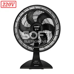 VENTILADOR ARNO VF42 TURBO FORCE 2 EM 1 40CM 6 PAS 3 VEL 220V PRETO