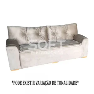 ESTOFADO MALU 3 LUGARES PARMA CASTOR VELUDO