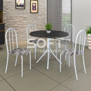 CJ MESA SOMA 4C ANE B 75CM REDONDA PARAOPEBA BRANCO