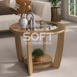 MESA CENTRO ARTELY CURVE CARVALHO