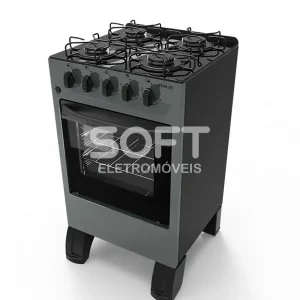 FOGAO 4B BRASLAR CARINA GLASS MESA VIDRO TITANIUM