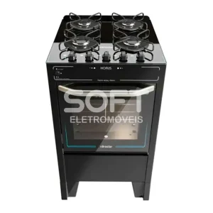 FOGAO 4B BRASLAR PISO HORUS TOP CONTROL AUTOMATICO BLACK