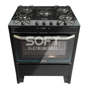FOGAO 5B BRASLAR PISO HORUS TOP CONTROL AUTOMATICO BLACK