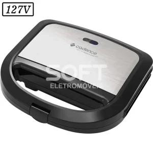 SANDUICHEIRA TOAST GRILL CADENCE SAN615 750W 127V INOX/PRETA