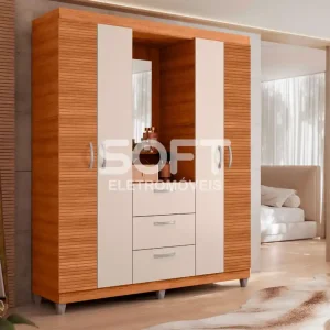 ROUPEIRO 4P ABRIR 3G CAEMMUN CLAPTON 1.5 C/ ESPELHO FREIJO RIPADO/OFF