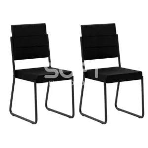 CJ 02 CADEIRAS CARRARO ESTOFADA 1736 PRETO NAPA PRETO