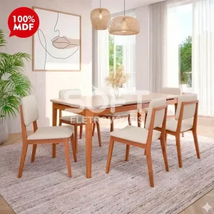 CJ MESA 6C CIMOL BAOBA RETANGULAR 180x90 AMARILIS MADEIRA/OFFWHITE/LIN