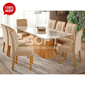 CJ MESA 8C CIMOL HELENA RETANGULAR 210X100 NATURE/OFF WHITE/LINHO BEGE