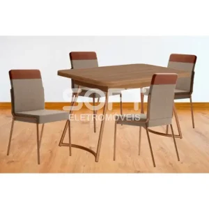 CJ MESA 04 CAD CARRARO EVORA 1604 RETANGULAR 130X80 CAD DUO 1739 ROSE