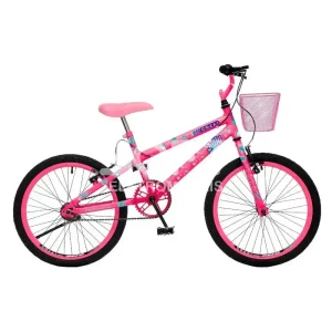 BICICLETA COLLI JULLY ARO 20 S/MARCHA C/CESTO ROSA NEON