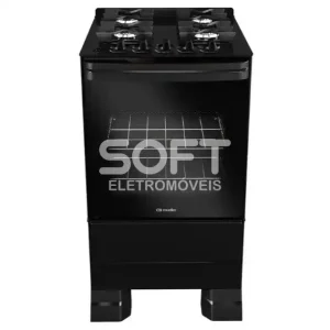 FOGAO 4B MUELLER MFV4BF MESA VIDRO PRETO FOSCO