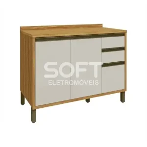 BALCAO RONIPA 2P 3G TEMPRANILLO 120CM AMENDOA/OFF WHITE