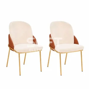 CJ 6 CADEIRAS DJ VITTA TEC/ BOUCLE PEROLA/TERRACOTA