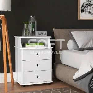 MESA DE CABECEIRA 3G EJ MUDO LUXO NEW BRANCO