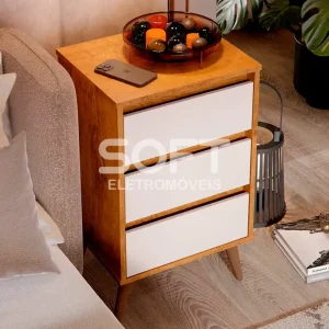 MESA DE CABECEIRA 3G EJ RETRO WOOD FREIJO / OFF WHITE
