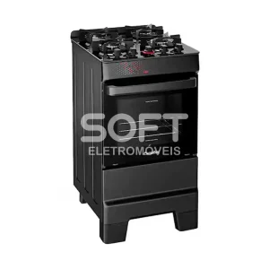 FOGAO 4B ESMALTEC IDEAL TOP GLASS 4126 PRETO