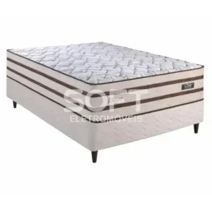 CJ BASE BOX/COLCHAO MOLAS ENSACADAS 138X188X76 DESIGN FIORE BEGE