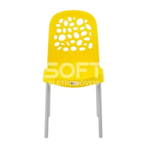CADEIRA FORTE PLASTICO DELUXE REDONDA AMARELA