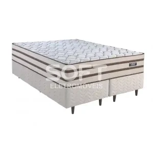 CJ BASE BOX/COLCHAO MOLAS ENSACADAS 158X198X76 DESIGN FIORE BEGE