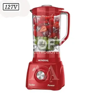 LIQUIDIFICADOR MONDIAL L-99 FR 3 VEL 127V VERMELHO