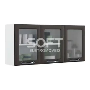 ARMARIO ITATIAIA 3P. ABRIR C/ VIDRO NEW PREMIUM 120 GRAFITE 1864