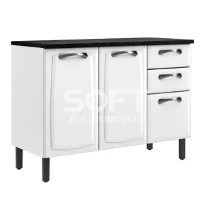 BALCAO ITATIAIA TRIPLO 3P 2G C/ TAMPO NEW PREMIUM 120CM BRANCO 1852