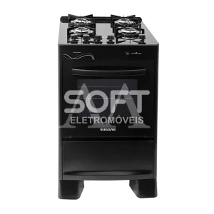 FOGAO 4B SUGGAR PISO NEO GLASS MESA VIDRO PRETO