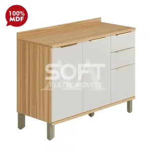 BALCAO RONIPA 2P 3G SAUVIGNON 120CM AMENDOA/OFF WHITE