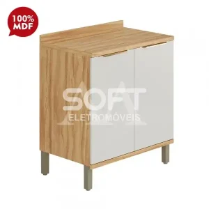 BALCAO RONIPA 2P ABRIR SAUVIGNON 80CM AMENDOA/OFF WHITE