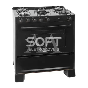 FOGAO 5B SUGGAR PISO COOK GLASS MESA VIDRO PRETO