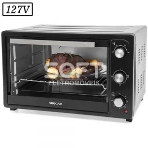 FORNO ELETRICO SUGGAR 50L 127V PRETO