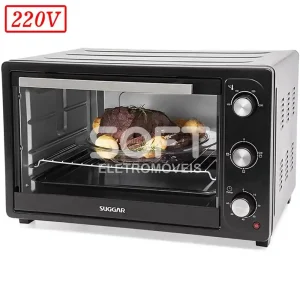 FORNO ELETRICO SUGGAR 50L 220V PRETO