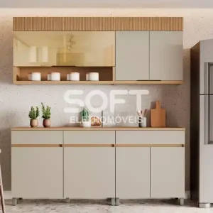 COZINHA NESHER REALEZA PREMIUM 200CM CARVALHO/GREIGE 501228
