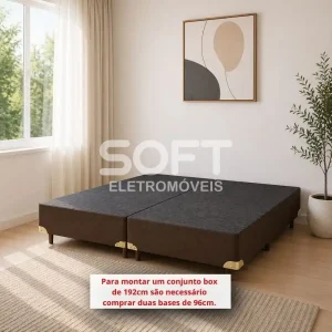 BASE BOX 96X203X30 RECONFLEX SOMIE SUEDE MARROM