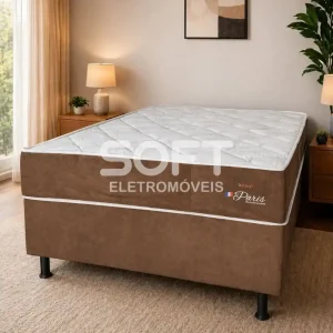 CJ BASE BOX/COLCHAO 138X188X56 TOPAZIO PARIS CHOCOLATE MOLAS ENSACADAS