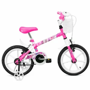 BICICLETA TK3 TRACK PINKY ARO 16 INFANTIL S/MARCHA ROSA/BRANCO