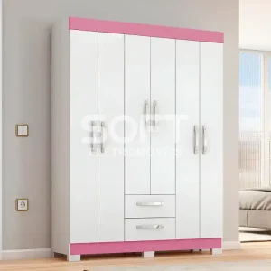 ROUPEIRO 6P. ABRIR 2G NOTAVEL NT 6015 BRANCO NEW/ROSA FLEX