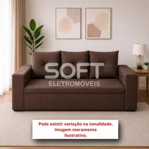 ESTOFADO RG FLEX 3 LUGARES TURIM MARROM