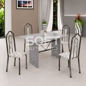 CJ MESA 4C SOMA BIANCA 120X75 RETANGULAR ARABESCO PRATA GRANITO OCRE
