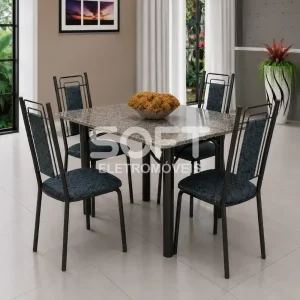 CJ MESA 4C SERRA TUBOS BELGICA NEW GRANITO 115X75 INHAMBU PRETO/BRANCO