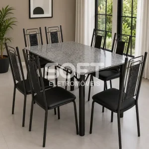 CJ MESA 6C SERRA TUBOS BELGICA NEW GRANITO 140X75 PRIMAVERA PRETO/PRAT