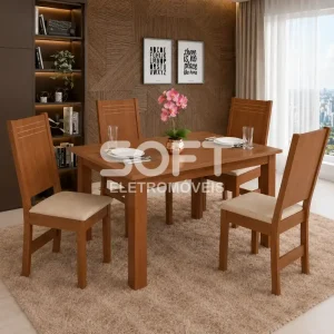 CJ MESA 4C SAO CARLOS MARIAH RETANGULAR 120X80  BEGE / NATURALLE